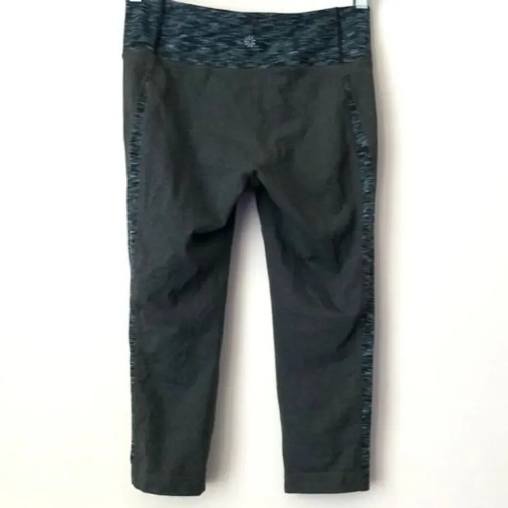 Athleta Contrast Waist Cropped Athletic Leggings Gray S